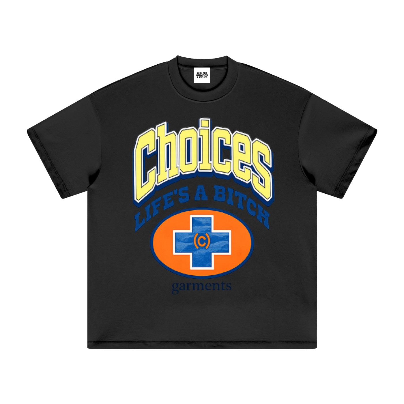 Life's A Bitch statement graphic t-shirt by Choices Garments & Atelier