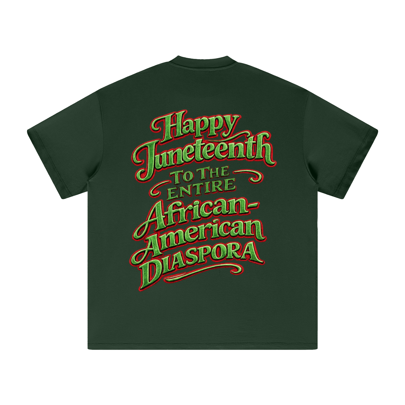 Juneteenth #001 graphic t-shirt featuring child carrying Pan-African flag and Make Better Choices message