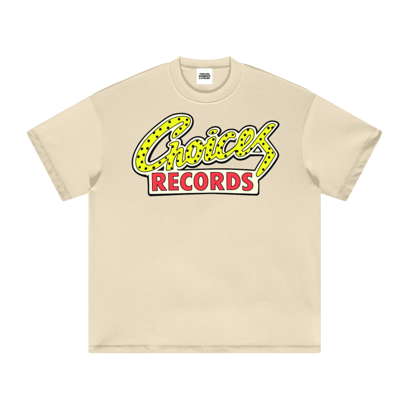 Records music graphic t-shirt with vintage record inspired artwork by Choices Garments & Atelier