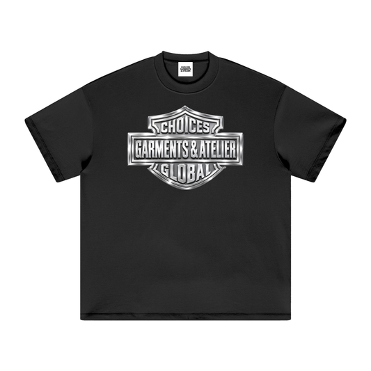 HD Gun Metal motorcycle streetwear graphic t-shirt by Choices Garments & Atelier