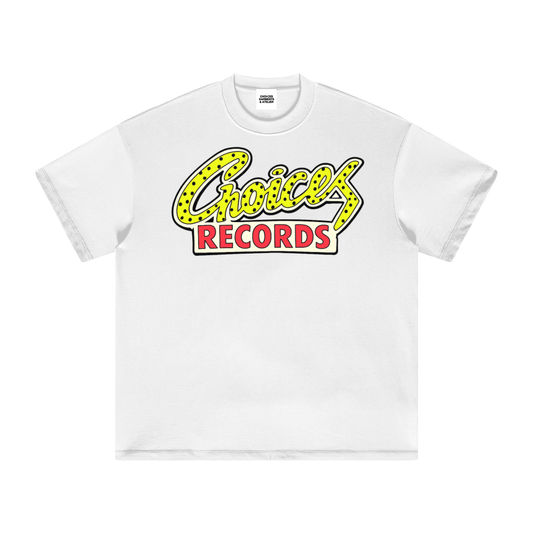 Records music graphic t-shirt with vintage record inspired artwork by Choices Garments & Atelier