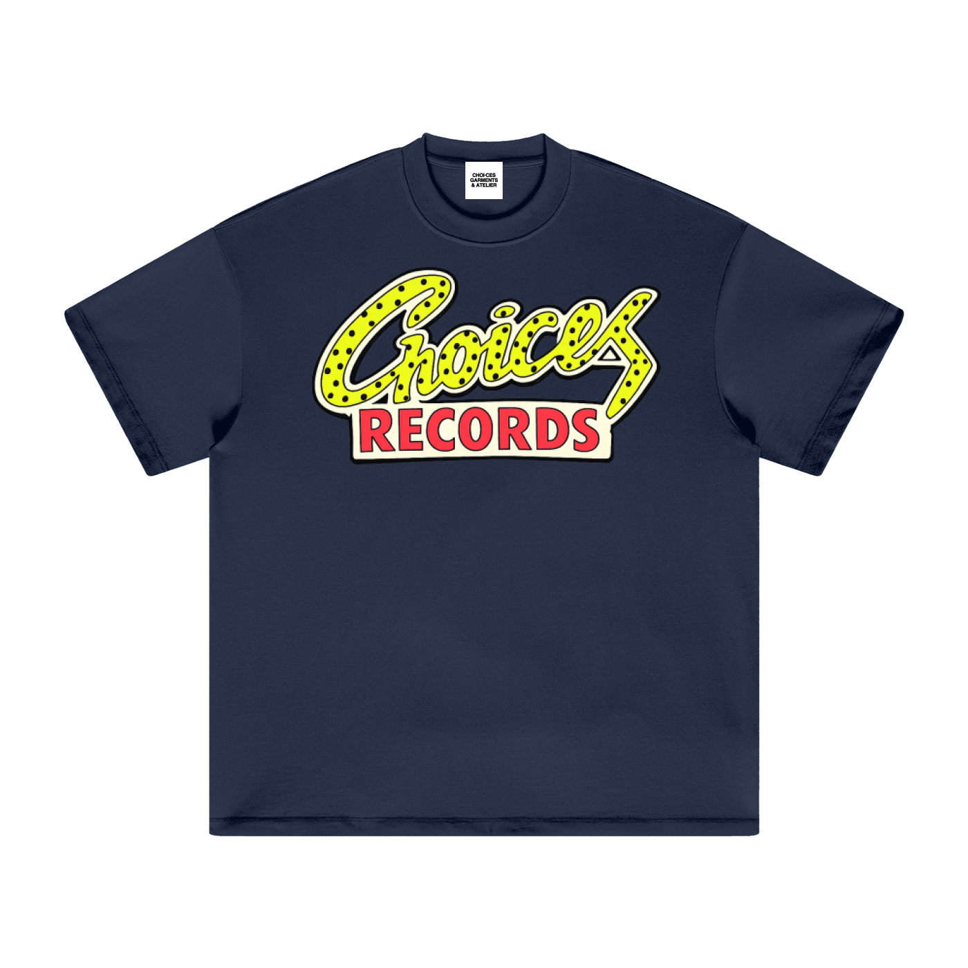 Records music graphic t-shirt with vintage record inspired artwork by Choices Garments & Atelier