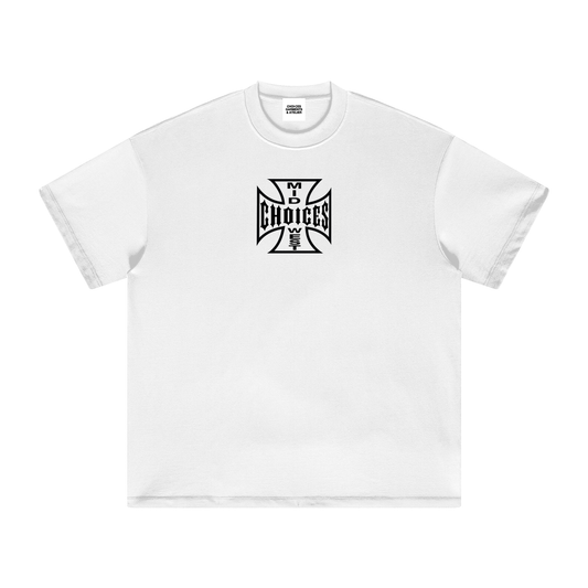 Chopped Blk motorcycle graphic t-shirt by Choices Garments & Atelier